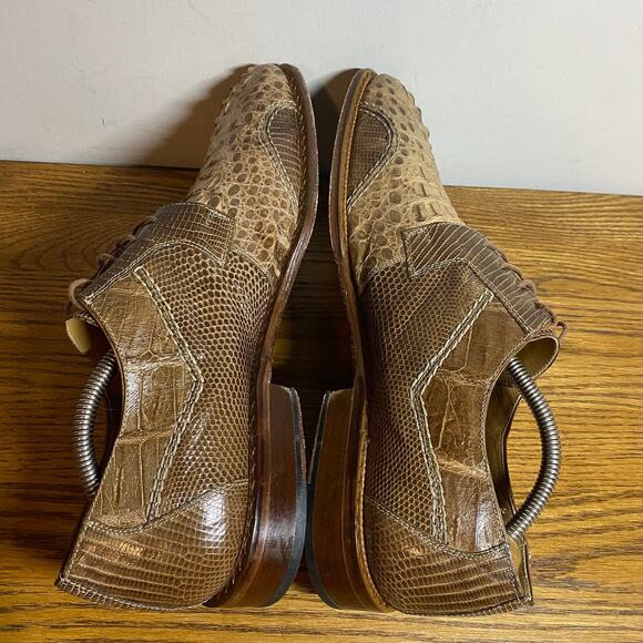Slick Exotica Hornback Alligator Crocodile Leather Dress Shoes US Mens 10.5 main image 4